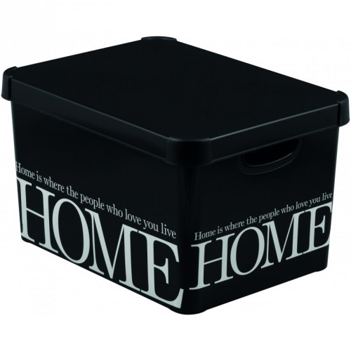 CURVER Aufbewahrungsbox DECO-L - HOME, 39,5x29,5x25 cm, schwarz 04711-H09