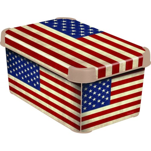 CURVER AMERICAN FLAG S Dekorative Aufbewahrungsbox 29,5 x 19,5 x 13 cm 04710-A33