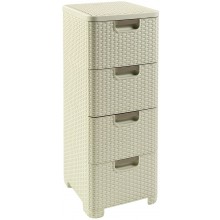 CURVER STYLE 4x14L Schubladenchrank 33 x 38 x 79 cm creme 06605-885