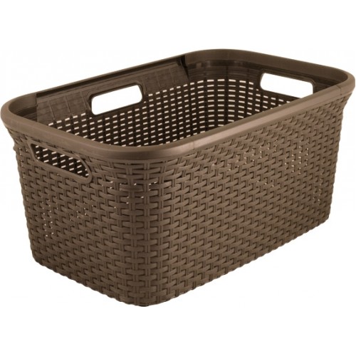 CURVER Style Wäschekorb 59,2 x 38 x 27 cm, 45 l, dunkel mocca 00708-213