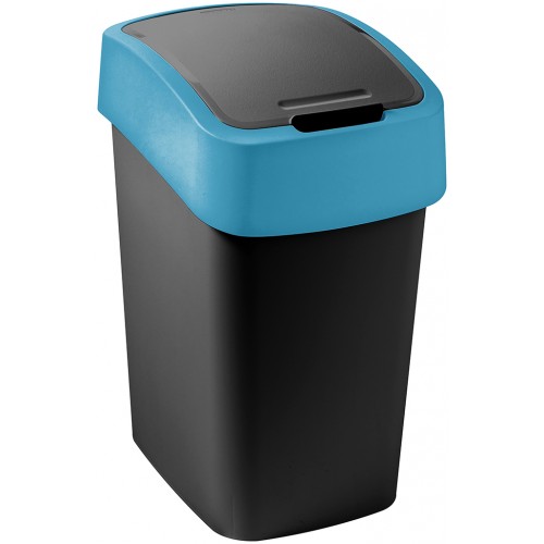 CURVER FLIP BIN 9L Mülleimer 35 x 18,9 x 23,5 cm schwarz/blau 02170-280 CURVER FLIP BIN 9L Mülleimer 35 x 18,9 x 23,5 cm schwarz/blau 02170-280
