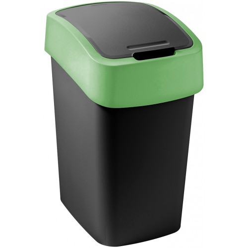 CURVER FLIP BIN 9L Mülleimer 35 x 18,9 x 23,5 cm schwarz/grün 02170-847 CURVER FLIP BIN 9L Mülleimer 35 x 18,9 x 23,5 cm schwarz/grün 02170-847
