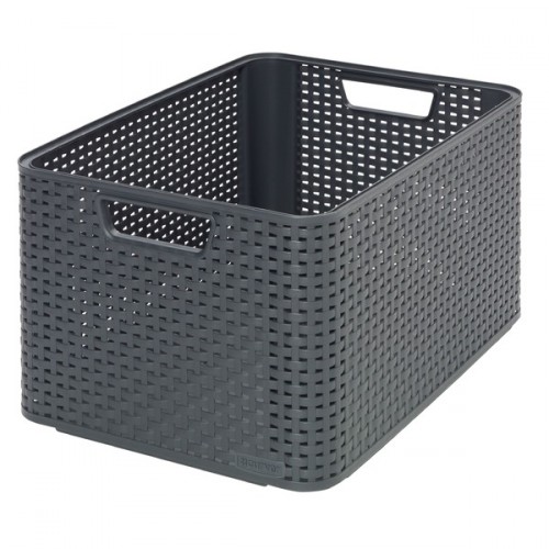 CURVER Aufbewahrungs box RATTAN Style "L" anthrazit 30 L 03616-308