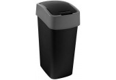 CURVER FLIP BIN 45L Abfallbehälter Klappdeckel 65,3 x 29,4 x 37,6 cm schwarz 02172-Y09