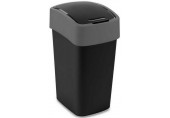 CURVER FLIP BIN 25L Abfallbehälter Klappdeckel 47 x 26 x 34 cm schwarz/silber 02171-Y09