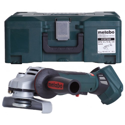 Metabo 613075840 WPB 18 LTX BL 125 Quick Akku-winkelschleifer 18V; MetaBOX 165 L