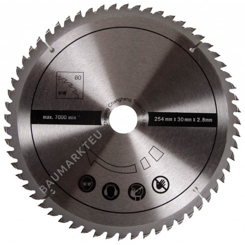 SCHEPPACH Sägeblatt TCT 254/30, Z 60 3901203701