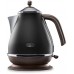 DeLonghi KBOV 2001.BK Wasserkocher (1.7 l, Retro-Look) schwarz