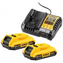 DeWALT DCB1104D2-QW 18 V XR KIT (2× 2,0 Ah Akkus plus DCB1104 Ladegerät)