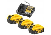 DeWALT DCB1104P3-QW Akku-Kit XR Ladegerät DCB1104 +DCB1104 + 3x DCB184 (18V/5,0Ah)