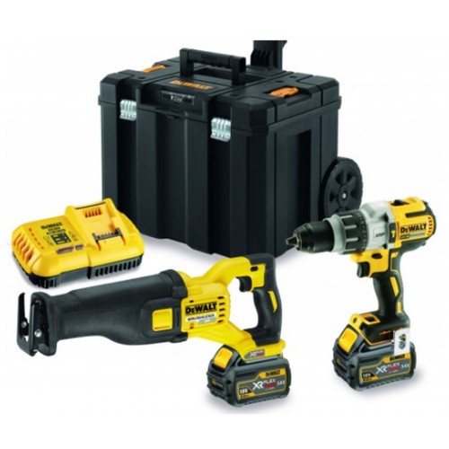 DeWALT 18/54V XR Schlagbohrmaschine + 54V XR Flexvolt Stichsäge DCK2057T2T