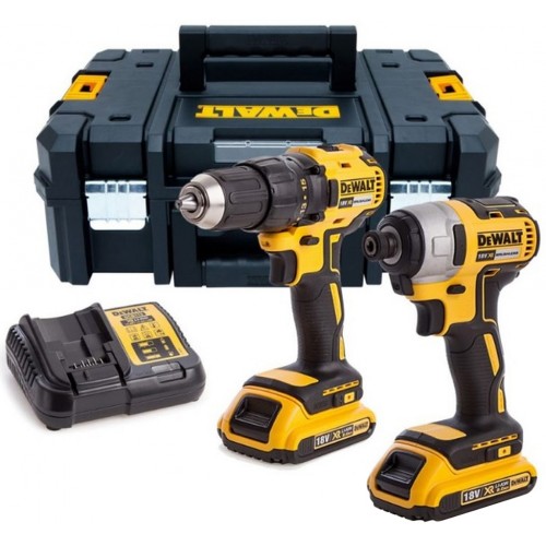 DeWALT DCK2059D2T-QW Akku-Bohrschrauber & Schlagschrauber (2x2,0Ah/18V) ,TSTAK II