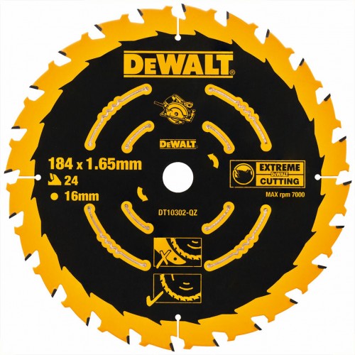 DeWALT DT10302-QZ Kreissägeblatt Handkreissäge 184 x 16 mm 24WZ