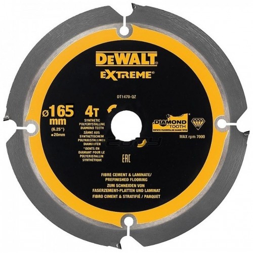 DeWALT DT1471-QZ Faserzement-Sägeblatt, 165 x 20 mm, 4Z