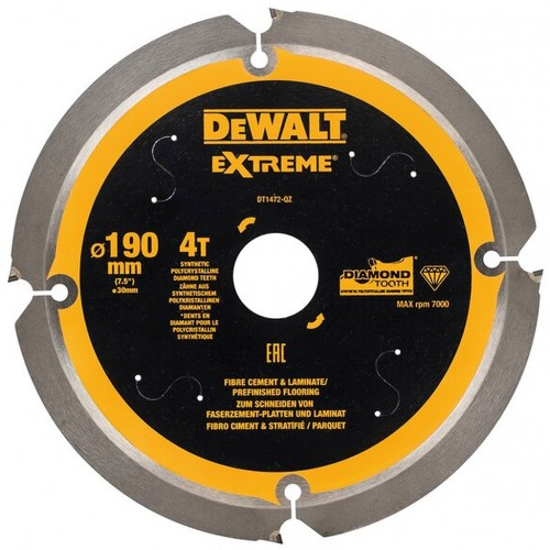 DeWALT DT1472-QZ Faserzement-Sägeblatt, 190 x 30 mm, 4Z