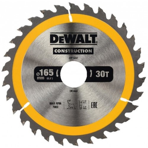 DeWALT DT1937-QZ Kreissägeblatt für Handkreissägen, 165 x 30 mm, 30WZ