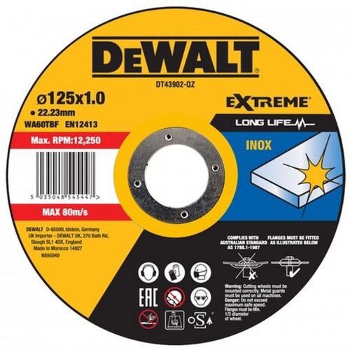 DeWALT DT43902-QZ Trennscheibe Edelstahl flach 125 x 1 mm