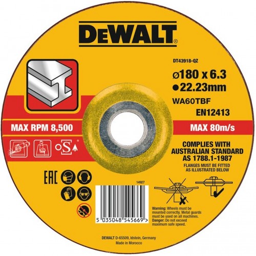 DeWALT Schruppscheibe,Metall, gekröpft 180 mm DT43918