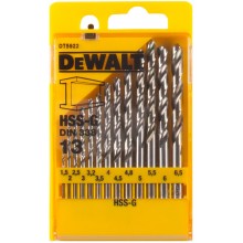 DeWALT DT5922-QZ Satz Bohrer für Metall HSS-G DIN 338, 13 Stück