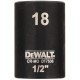 DeWALT DT7536-QZ Steckschlüssel kurz 18mm 1/2 Schlagfest