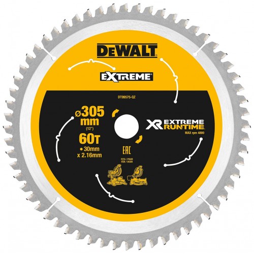 DeWALT DT99575-QZ Kreissägeblatt stationär 305 x 30 mm, 60 Zähne, XR FLEXVOLT