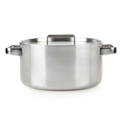 Hochwertiger Edelstahl Kochtopf mit Deckel für alle Herdarten und Backofen O24cm
