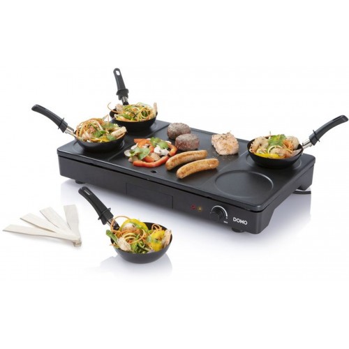 DOMO Elektro Tischgrill 1000W, Schwarz DO8712W