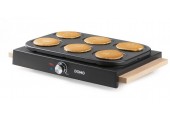 DOMO Pancake-Platten Antihaftbeschichtung, Kontrollleuchte 1000W, Schwarz DO8717P