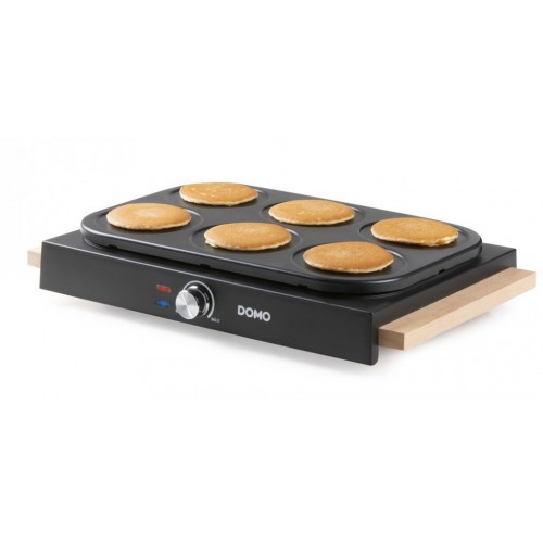 DOMO Pancake-Platten Antihaftbeschichtung, Kontrollleuchte 1000W, Schwarz DO8717P