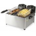 DOMO Doppel-Fritteuse 2 x 3l, 3500W, Edelstahl, Schwarz DO560FR