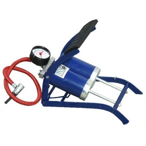 ERBA Fussluftpumpe "DOPPELZYLINDER" mit Kniehebelstecker 03028