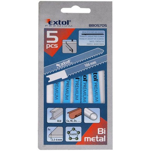 EXTOL PREMIUM Stichsägeblatt, Universal, 106 × 1,8 mm, 5 Stk. 8805705