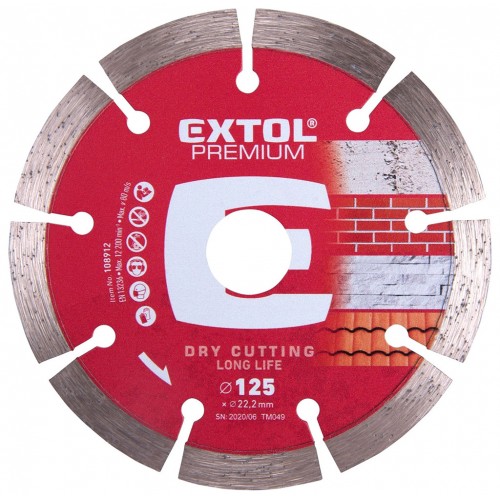 Extol Premium 108912 - Diamanttrennscheibe, Long Life Segment - Trockenschnitt - 125x22,2m