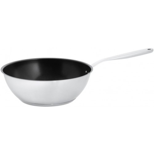 Fiskars All Steel Wok Pfanne 28 cm, Edelstahl 1023763