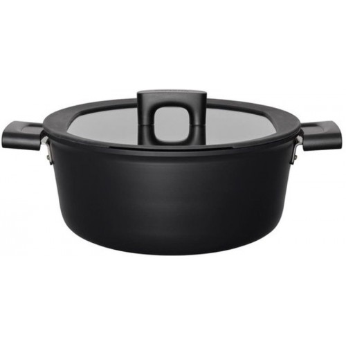 Fiskars Hard Face Topf mit Deckel 5 L / 26 cm, schwarz 1020876