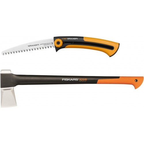 Fiskars Set Spaltaxt X25 + Handsäge Xtract SW73 1025437