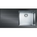 Franke Crystal CYV 611 Spüle rechts, 1000x510 mm, Edelstahl+schwarze Glas, 101.0062.560