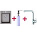 Franke SET G33 Fragranit Spüle KSG 218.084 grau + Küchenarmatur Samoa + Spülmittelspender
