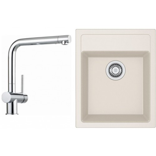 Franke SET T50 Tectonit Spüle SID 610-40 creme + Armatur Samoa chrom Franke SET T50 Tectonit Spüle SID 610-40 creme + Armatur Samoa chrom