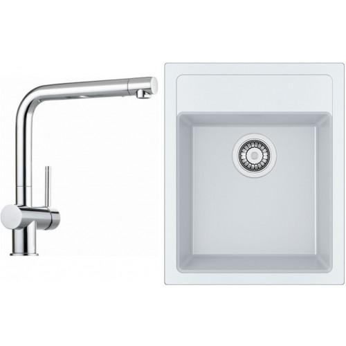 Franke SET T50 Tectonit Spüle SID 610-40 weiß + Armatur Samoa chrom