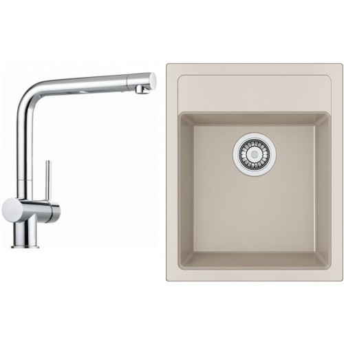 Franke SET T50 Tectonit Spüle 610-40 Kaffee + Armatur Samoa chrom