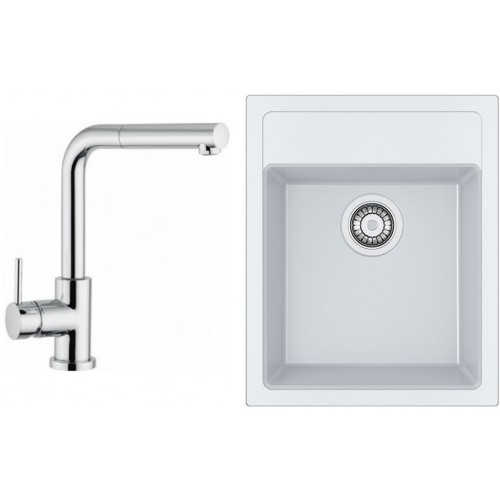 Franke SET T51 Tectonit Spüle SID 610-40 weiß + Armatur FN 0147.031 chrom