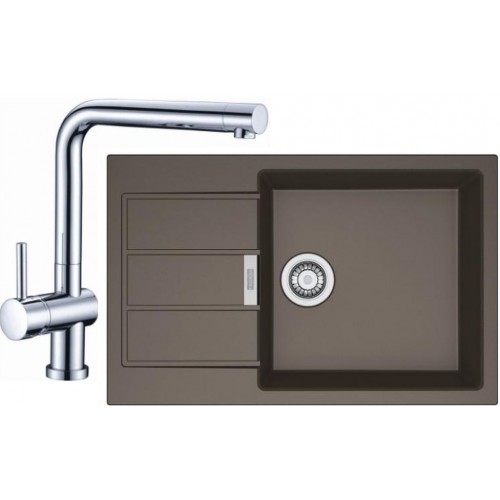 Franke SET T54 Tectonit Spüle SID 611-78 / 45 BB vulcan + Armatur Samoa chrom