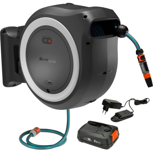 Gardena PowerRoll XL Wand-Schlauchbox– set 35m (1x2,5Ah/18V) Weiß 18642-20