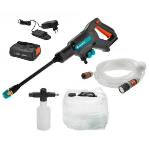 GARDENA AquaClean 24/18V P4A Akku-Mitteldruckreiniger, Premium Ready-To-Use Set 14800-31