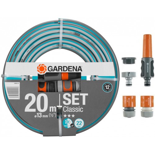 GARDENA Schlauch Classic, 13 mm (1/2") 20 m, mit Systemteilen 18008-20