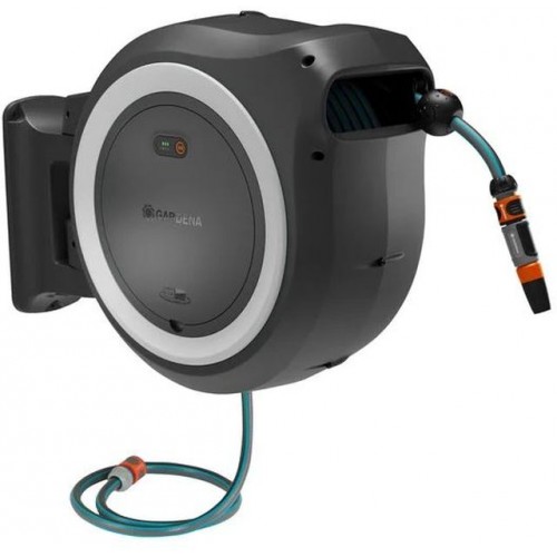 Gardena PowerRoll XL Wand-Schlauchbox - Solo, 35 m, 18V, Weiß, 18642-55