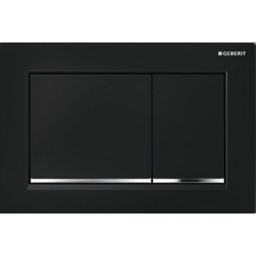 GEBERIT OMEGA 30 Betätigungsplatte, schwarz/chrom hochglanz 115.080.KM.1