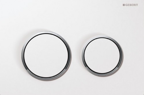 GEBERIT OMEGA 20 Betätigungsplatte, weiß/chrom hochglanz/weiß 115.085.KJ.1