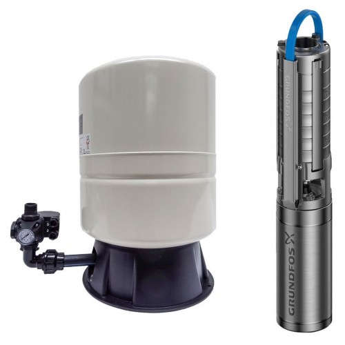 Grundfos Tauchpumpe SP 2A-18 + Hauswasserwerk 60 l + 30 m Kabel 98163256 Grundfos Tauchpumpe SP 2A-18 + Hauswasserwerk 60 l + 30 m Kabel 98163256